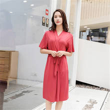 night robe Summer Short Sleeve women robe Modal Thin Loose Pajamas Cotton Home Clothes Bathrobes bridesmaid robes new 2020 2024 - buy cheap