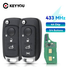 Keyyou carro remoto chave do carro fob nova substituição para fiat 500x egea tipo 2016 2017 2018 433.92mhz 434mhz 4a chip 3/4 botão de controle 2024 - compre barato