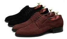 Zapatos informales de cuero nobuk para hombre, calzado de negocios con punta estrecha, color negro/marrón oscuro, talla grande EUR45 2024 - compra barato