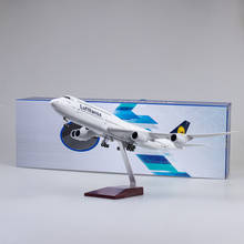 Avião de tamanhos 47cm 1/160, brinquedo colecionável de avião lufthansa tabletes b747 747, modelo de avião civil com luz de led e trem de pouso 2024 - compre barato