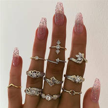 Женский винтажный набор колец Mostyle, кольцо на палец золотистого цвета с кристаллами в богемном стиле, 40 стилей 2024 - купить недорого