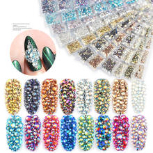 1 paquete de diamantes de imitación para uñas, cristales AB 3D de varios tamaños, coloridos, adornos para manicura, Nail Art, 2021 2024 - compra barato