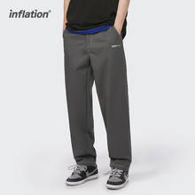 Calça masculina reta da moda com enchimento, calça masculina hip hop retrô, calça preta casual masculina 3606ts21, 2021 2024 - compre barato