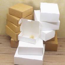 Новое поступление 20 шт DIY Подарочная коробка из крафт-бумаги для свадебной вечеринки, дня рождения, конфет и торта, подарочные коробки для рождественской вечеринки 2024 - купить недорого
