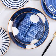 Japanese Style Plate Retro Hand-painted Ceramic Steak Dish Tableware Breakfast Salad Dessert Plate Home Decorative Plates 2024 - buy cheap