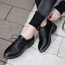 Women Flats Shoes Female Creepers New British Style Casual Lace Up Pu Flats Oxford Shoes Women Zapatos Mujer Ladies Shoes 2024 - buy cheap
