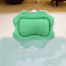 Almofada de banho para casa, travesseiro 3d de malha de ar macia acolchoada antiderrapante para banheira de hidromassagem, interior de spa 2024 - compre barato