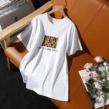 Женская футболка с леопардовым принтом Hiawatha, Повседневная Свободная хлопковая футболка с коротким рукавом и круглым вырезом, лето 2020, TX097 2024 - купить недорого