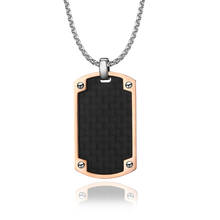 Colgante de fibra de carbono con etiqueta de perro para hombre, collar para soldado del ejército militar, joyería de regalo, cadena de eslabones de acero inoxidable de 24 pulgadas 2024 - compra barato