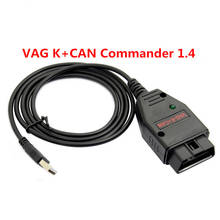Cabo de scanner automotivo vag k + can commander 1.4, ftdi, ft232rl, pic187flip, chip obd2, para audi/v w/skoda/seat obdii 2024 - compre barato