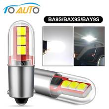 Lâmpada led canbus para interior do carro, 2 peças ba9s, t4w, h6w, bax9s, bay9s, h21w, 6smd, 3535, chips, luz de estacionamento, 12v 2024 - compre barato