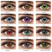 Bela lente de contato colorida para olhos cosméticos 1 par natural anual azul cinza lentes de contato lente de cor círculo natural lense 2024 - compre barato