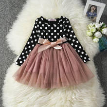 Платье с цветочным узором для девочек; Праздничное платье принцессы с длинными рукавами; Повседневная одежда для маленьких детей; Одежда для девочек; Осенние детские платья для девочек 2024 - купить недорого