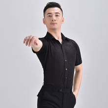 2021 одежда для современных танцев, мужская рубашка для бальных танцев, новая одежда для латиноамериканских танцев, костюмы для выступлений Chacha Samba 2024 - купить недорого