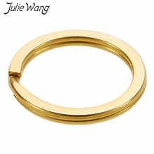 Julie Wang 10PCS 25/30mm Copper Round Key Ring Keychain Split Ring Keychains Key Chains Jewelry Making Accessory 2024 - buy cheap