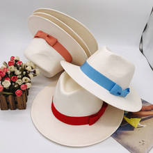 01912-fcm-59 solid  British Style handmade grass white  fedoras  cap men women panama jazz  hat 2024 - buy cheap