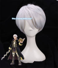 Juego Fire Emblem Warriors peluca Robin pelo corto recto de plata para Cosplay, juego de rol para Halloween 2024 - compra barato