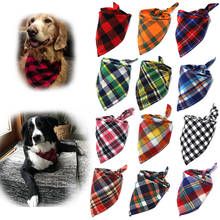 Dog Bandanas Large Pet Scarf Pet Bandana For Dog Cotton Plaid WashableBow ties Collar Cat Dog Scarf Large Dog Accessories 2024 - купить недорого