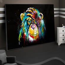 Colorful Thinking Monkey Graffiti Art Paintings on the Wall Art Posters and Prints Street Art Abstract Animals Nordic Pictures 2024 - buy cheap