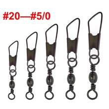 F1002 200pcs/lot Fishing Barrel Swivel with Safety Snap Fishing Swivel Fishing Connector Whole Fishing Tool Size 1# to 16# F1002 2024 - buy cheap