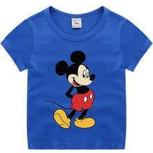 Disney Mickey Cartoon Print Casual Summer Cartoon Girlys Boys T-shirts Boys Tees Top Short Sleeve T shirts Children Clothes 2024 - buy cheap