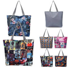 Новые женские модные холщовые сумки для покупок с принтом, экологичные женские многоразовые сумки для покупок, дорожные сумки через плечо 2024 - купить недорого