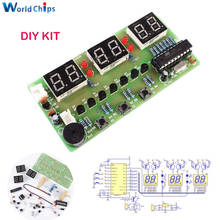 Kits diy c51 relógio eletrônico digital, tubo led conjunto de peças e componentes de módulo eletrônico dc 7-12v 2024 - compre barato