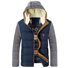 Новая зимняя куртка для мужчин, повседневная верхняя одежда из овечьей шерсти с капюшоном, утепленные мужские парки, модная Лоскутная дизайнерская Толстая теплая верхняя одежда, брендовая одежда 2024 - купить недорого