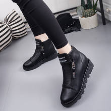 New Short Boots Women Leather Boots Femme Grises Autumn Winter Shoes Heels 5CM Double Zipper Round Toe Water Proof Boots Casual 2024 - buy cheap