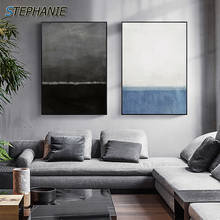 Póster e impresión azul de bebé nórdico, imagen de pared HD moderna en blanco y negro para sala de estar, pintura abstracta grande, decoración 2024 - compra barato