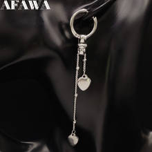 Pendientes largos de acero inoxidable Punk para mujer, aretes de Color plateado, joyería, aros para mujer, E612870, 2021