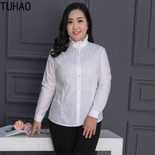 Женская офисная блузка TUHAO, белая блузка больших размеров 3XL, 4XL, 5XL, 6XL 2024 - купить недорого