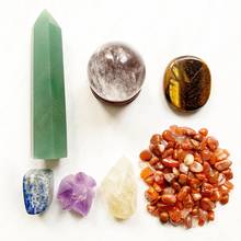 Natural Crystal Healing Wand Rough Stone Quartz Ball Reiki Crystals Tumble Palmstone Chakra Crystal Set Collection Kit 7PCS 2024 - buy cheap