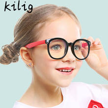 Óculos redondos crianças anti filtro de brilho de luz azul crianças óculos menina menino lentes claras uv400 3-13 2024 - compre barato