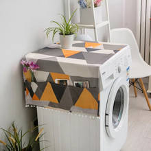 Geométrica máquina de lavar roupa cobrir pano tambor automático poeira única porta organizador geladeira doméstico capa toalha 2024 - compre barato