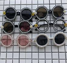 Handmade Pearl Round Women Sunglasses 6 Colors Small Eyewear Flower Designer Sun Glasses UV400 Summer Shades Gafas de 2024 - buy cheap