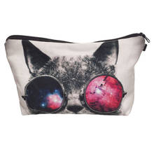 Sunglasses Cat Women Cosmetic Bag 3D Prints Zipper Neceser Portable  Makeup Bag Organizer Bolsa feminina Travel Toiletry Bag 2024 - buy cheap