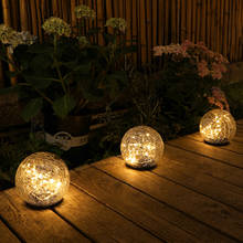 Lámpara Solar de bola de cristal, luces LED Flash, guirnalda de hadas impermeable para césped al aire libre, jardín, Navidad, decoración de boda 2024 - compra barato