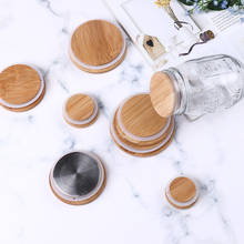 1 Coffee Cup Lid Eco-Friendly Wood Bamboo Drinking Cap Reusable Non Splash Leak Proof Mason Canning Jar Cover with Silicone Seal 2024 - buy cheap