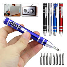 Portable 8 in 1 Aluminum Pen Style Screw Driver Multi-Tool Precision Mobile phone Repair Tool Kit Screwdriver Set Bits 2024 - buy cheap