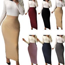 Women's Muslim Long Skirt Modal Cotton Bodycon High Waist Stretch Long Maxi Pencil Skirt Office Ladies Elegant 2020 Slim Clothes 2024 - buy cheap