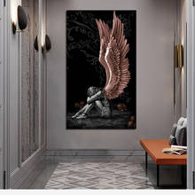 Серый рисунок ангелов и демонов, парусиновые картины, постеры и принты, настенное художественное изображение для гостиной, домашнее украшение 2024 - купить недорого