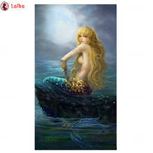 diy Diamond Painting Fantasy art mermaid moon  diamond mosaic full square drill diamond embroidery cross stitch home decor 2024 - buy cheap