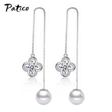 Party Korean Trend Luxury Rhinestone Pearl Eardrop PATICO Dangle Earrings Cubic Zircon Lovers Gift Jewelry 2024 - buy cheap