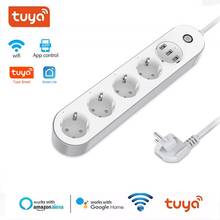 Wifi Smart Power Strip 4 EU Outlets Plug With 3 USB Charging Port Timing App Voice Control Work With Alexa Google Home Assistant 2024 - buy cheap