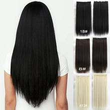 Joy & beauty-aplique de cabelo sintético, 5 grampos, cabelo longo, liso, falso, peças de cabelo para mulheres, 3 cabeças 2024 - compre barato