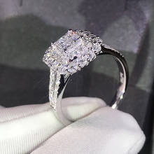 Milangirl luxo sparkly grande pedra zircon cor anel para as mulheres noivado casamento anel brilhante festa jóias moda feminina 2024 - compre barato
