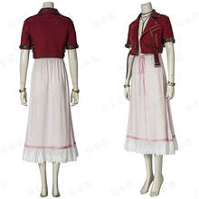 FF VII 7 Remake Aerith Gainsborough Cosplay Costume Women Girls Jacket Dress Halloween Carnival 2024 - buy cheap