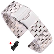 Solid Stainless Steel Watch Strap Bracelet 18mm 20mm 22mm 24mm Silver Brushed Metal Watchbands Women Men Watchs Accessories 2024 - buy cheap