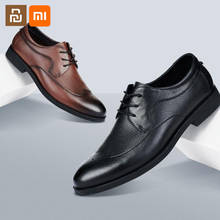 xiaomi youpin carved calfskin punched leather shoes classic men's business leather shoes high quality 2024 - buy cheap